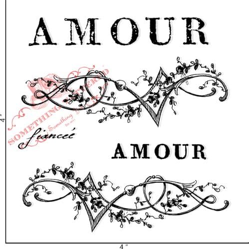 Something Tattered Amour Clear Stamps, 4 by 4-Inch