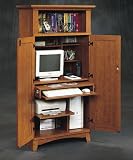 Fruitwood Space Saving Computer Armoire Mission Collection by Sauder Office Furniture - 198470