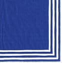 Caspari Stripe Border Paper Lunch Napkins, 20-Count, Blue