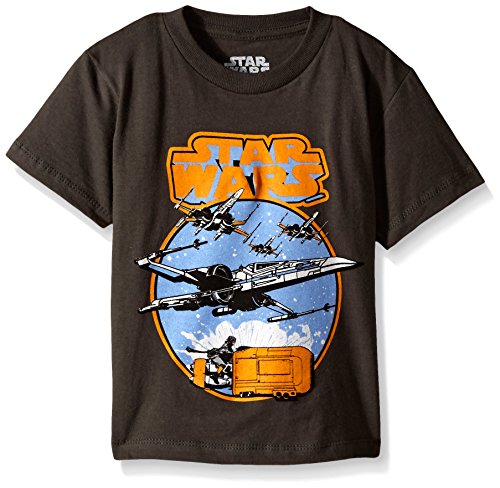 Star Wars Boys' T-Shirt, Circle Ship Charcoal, 4T