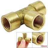 Buy 12mm Water Tube Fittings 3 Way Brass Female Thread Pipe Tee by uxcell