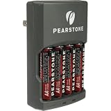 Pearstone NM-4H23 4 AA NiMH Batteries (2300mAh) with 4 Hour Charger (110-240V)