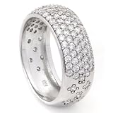 Sterling Silver Cubic Zirconia CZ Engagement Wedding Ring