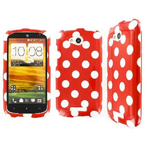HTC One VX Case, EMPIRE Full Coverage Red and White Polka Dot Case for HTC One VX