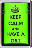 Unique KEEP CALM and HAVE A G&T Fridge Magnet, an original Christmas Gift Idea for Gin & Tonic Lovers