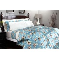 Pinzon 160-Gram Printed Flannel Duvet Cover, Chocolate Floral