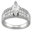 14K White Gold Diamond Engagement Ring Semimount - 0.90 Ct. - CENTER STONE NOT INCLUDED