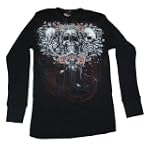 Miami Ink No Evil Skull Roses Tattoo Long Sleeve Thermal