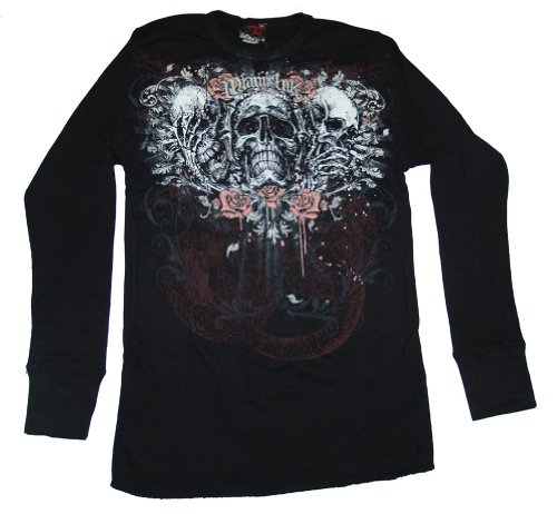 Miami Ink No Evil Skull Roses Tattoo Long Sleeve Thermal