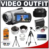 Sony Handycam DCR-SR200 HDD 40GB Wide/16:9 Digital Video Camcorder + .5x Wide Angle & 2x Telephoto Camera/Video Lens Set + 3-Piece Filter Kit (37mm UV/FLD/PL) + Deluxe Photo/Video 57 Tripod + Video Camera Case