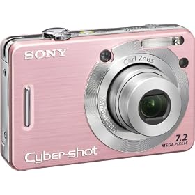 Sony Cybershot DSCW55 7.2MP Digital Camera with 3x Optical Zoom (Pink)