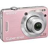 Sony Cybershot DSCW55 7.2MP Digital Camera with 3x Optical Zoom (Pink)