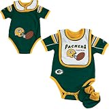 Reebok Green Bay Packers Newborn Creeper/Bib/Bootie Set