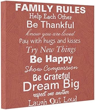 Fatbeauty FAMILY RULES Inspiration for a happy family! Red Online Canvas Printing