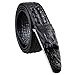 Samtree Mens Adjustable Leather Belt Embossed Alligator Plaque Buckle(01-Black)