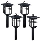 Malibu 4-Pack Low Voltage 1-Watt Metal Mission Garden Lights, Textured Black #LL330-4