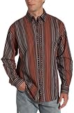 Cubavera Men's Long Sleeve Stripe Bias Insert Point Shirt