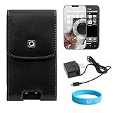 Leather Vertical Magnetic Closure Case with Optional Spring Belt Clip for S ....