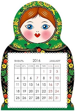 Nesting Doll Palekh. Tear OUT Calendar 2016 on the Magnet