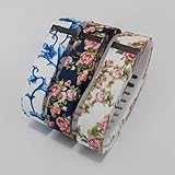 Replacement Bands Set For Fitbit Flex, MIGO Replacement bands Set, Water Transfer Printing Set With Metal Clasps for Fitbit Flex Activity Tracker/ Wireless Activity+Sleep Wristband/ Sport Bracelet/ Sport Armband (Water Transfer Printing Set C, Large)