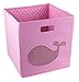 Clever Creations Pink Whale Collapsible Storage Organizer Cube Folding Storage Organizer for Animal Themed Rooms | Perfect Size Storage Cube for Books, Shoes, Games