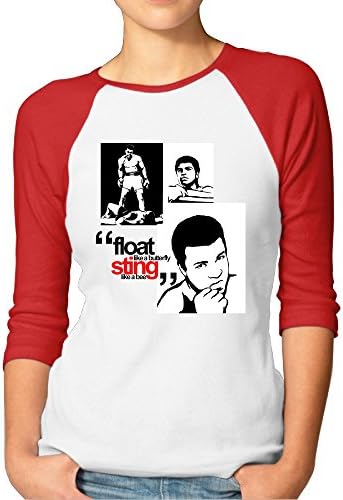 JUN Women's 3/4 Sleeve Football Float String Short Tee Red L