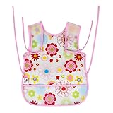 GOGO Baby Waterproof Feeding Junior Bib, Vest Style Bib 1 Pc-Pink Flower