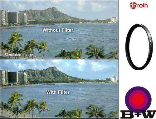 B & W UV Haze Filter For a 52 mm Lens - Fits all 52mm Sony, Canon, Nikon, Fuji, Kodak, Polaroid, Pentax & Sigma Lenses