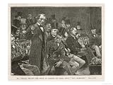Tory Prime Minister Benjamin Disraeli Speaks During a Debate on Irish Home Rule Giclee Poster Print
