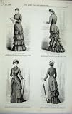 1882 WOOLEN COSTUME WOMEN FASHION TOILETTE SATIN PLUSH