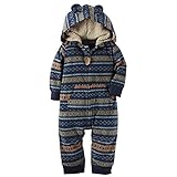 カーターズ ロンパース carter's 男の子用紺フェアアイルクマ耳付きフードフリース地ジャンプスーツ (24months(83-88cm)) [並行輸入品]