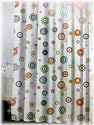 Retro Circles Bath Bathroom Fabric Shower Curtain