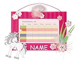 Produkt-Bild: Bastelset Stundenplan f&uuml;r Schulstunden Einhorn Pferd rosa pink M&auml;dchen