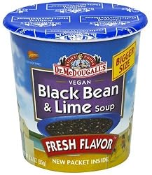 Dr. McDougall's Right Foods Vegan Black Bean & Lime Soup, 3.4-Ounce Cups (Pack of 6)