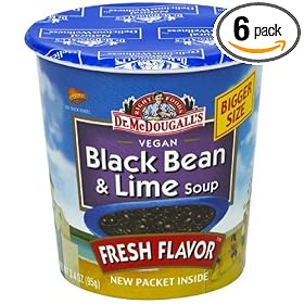 Dr. McDougall's Right Foods Vegan Black Bean & Lime Soup, 3.4-Ounce Cups (Pack of 6)