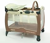 Graco Contour Electra Travel Cot for 0 - 36 Months (Bertie and Fern, Brown)