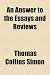An Answer to the Essays and Reviews en Libros del nombre: 51eucP5XxCL._SL75_