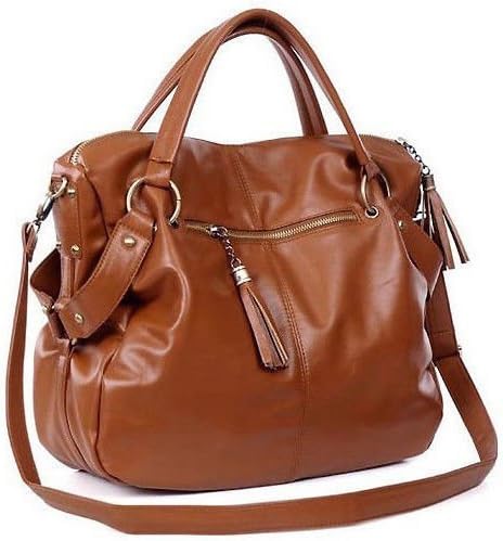 LK New Fashion Handbag Lady Shoulder Bag Tote Purse PU Leather Women Messenger Hobo - Brown 02