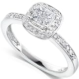 2/5 Carat TW Princess Diamond Engagement Ring in 14k White Gold