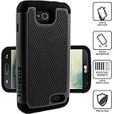 ElBolt LG Optimus L90 Silicone Dual Layer Armor Protective Case Cover Skin - Black with Free ElBolt Certified Premium Screen Protector by ElBolt TM