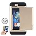 iPhone 7 Plus Card Holder Case, Holds Up to 2 Cards, TORUBIA Wallet Case Slim Fit Armor Air Cushion Technology Dual Layer Heavy Duty Shockproof Protective Cover for iPhone 7 Plus 5.5 inch - Gold