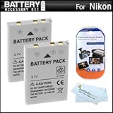 2 Pack Battery Kit For Nikon COOLPIX P300 Digital Camera Includes 2 Extende ....