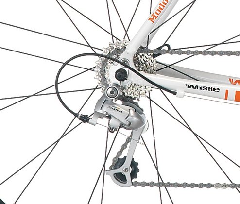 Whistle Modoc Sora-18 Mens Road Bike - White/Orange, 54-cm