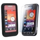 Screen Protector + Black Silicone Skin Case for Samsung S5230 Star Tocco Lite