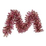 Pack of 2 Pre-Lit Mardi Gras Wide Cut Laser Tinsel Christmas Garlands 9' x 14