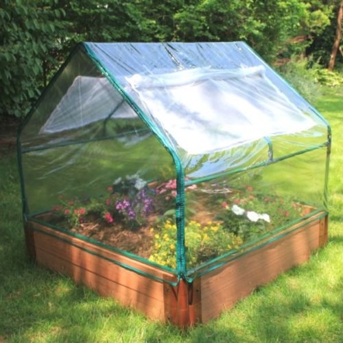 Frame It All Durable PVC Greenhouse Kit with Composite Raised Garden Kit Base - SGREP-FIAB2