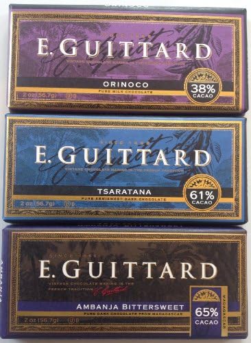 E. Guittard Tasters Pack of Eating Bars 2 of each: Tsaratana, Ambanja, Orinoco (6 - 2oz Bars)