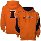 Illinois Fighting Illini Orange Full Zip Varsity Hoody Sweatshirt