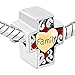 Pugster Red Swarovski Element Crystal Filigree Heart Love Family Cross Bead Fits Pandora Charms Bracelet