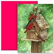Birdhouse & Cardinals Holiday Cards -